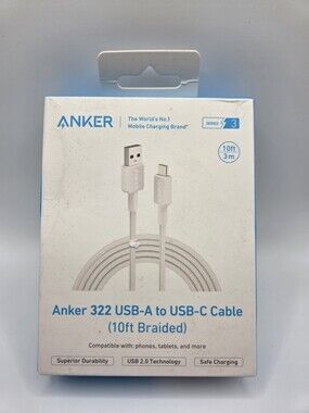 Anker 322 USB-A To USB-C Cable 10ft Braided NEW